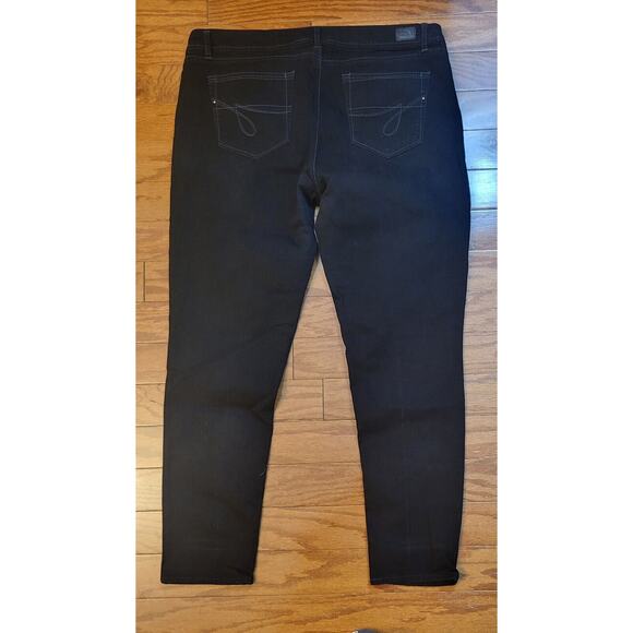 Jordache Jeans Womens 18 Black High Rise Skinny Faded Stretch Denim 38x29 - Picture 2 of 11